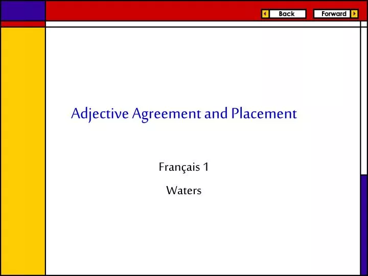 adjective agreement and placement