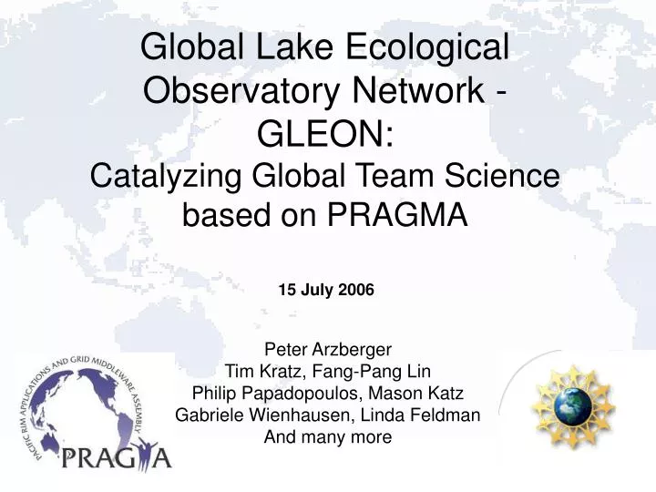 global lake ecological observatory network gleon catalyzing global team science based on pragma