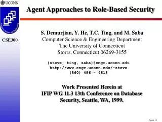 Agent Approaches to Role-Based Security