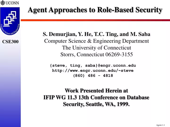 agent approaches to role based security