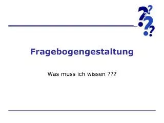 fragebogengestaltung