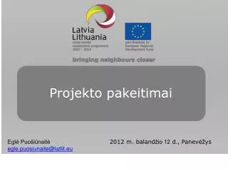 projekto pakeitimai