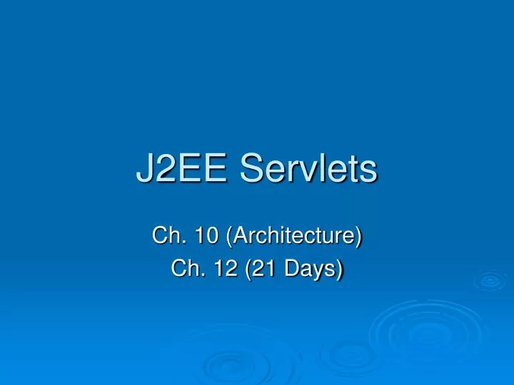 j2ee servlets