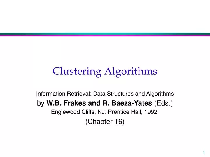 clustering algorithms