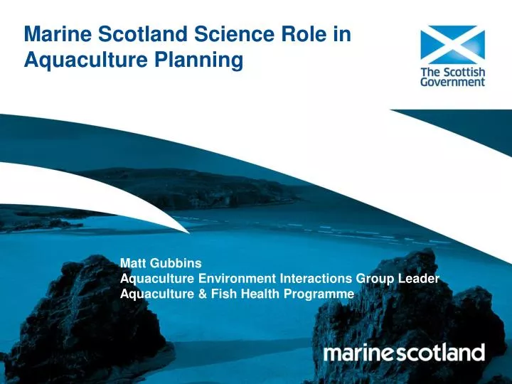 marine scotland science role in aquaculture planning