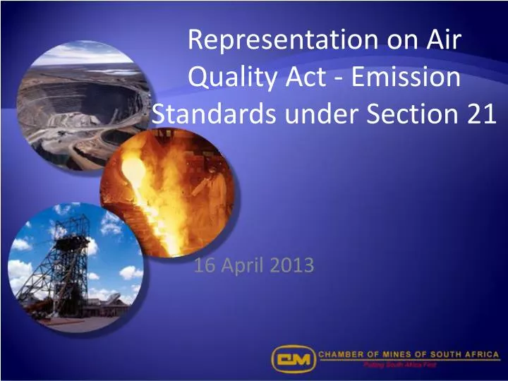 representation on air quality act emission standards under section 21