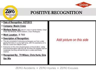 Date of Recognition: 9/27/2013 Company: Maxim Crane