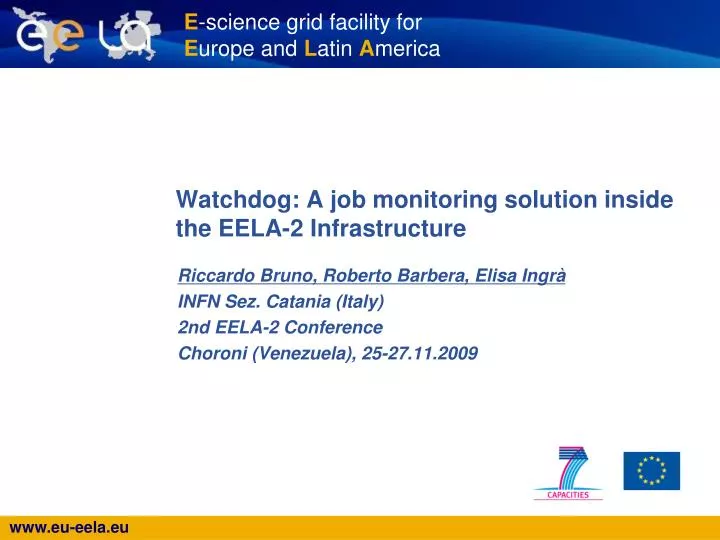 watchdog a job monitoring solution inside the eela 2 infrastructure