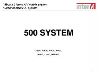 * 6bus x 21zone A/V matrix system * Local control P.A. system