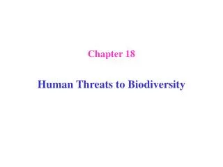 Chapter 18 Human Threats to Biodiversity
