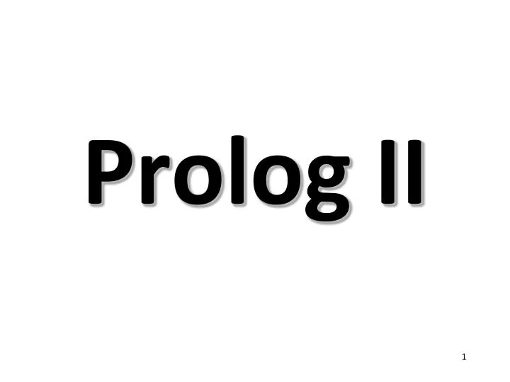 prolog ii