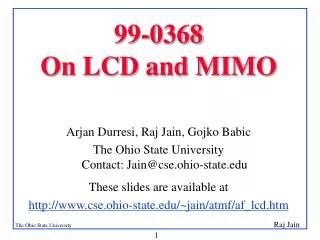 99-0368 On LCD and MIMO