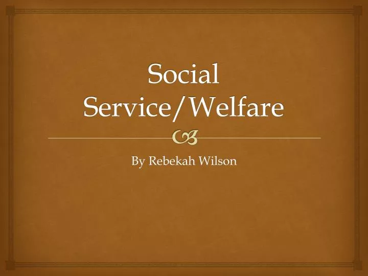 social service welfare