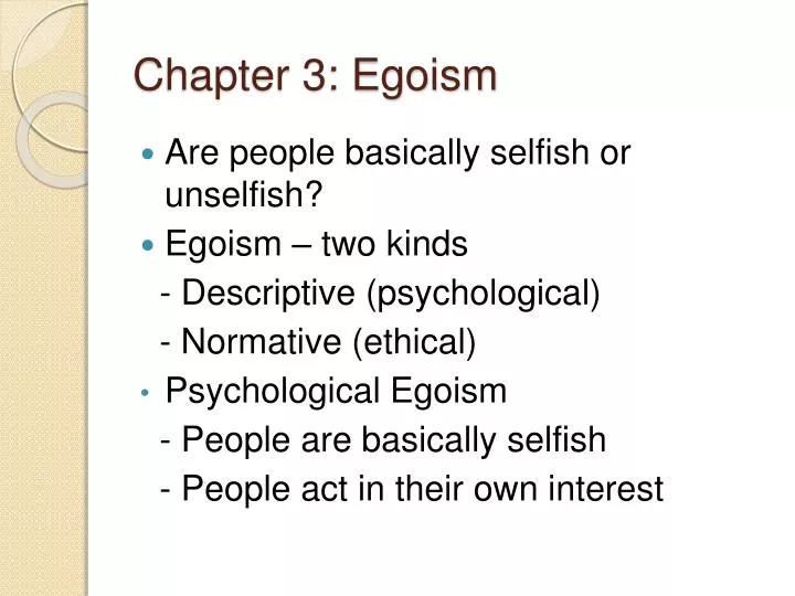 chapter 3 egoism