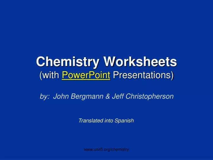 chemistry worksheets with powerpoint presentations