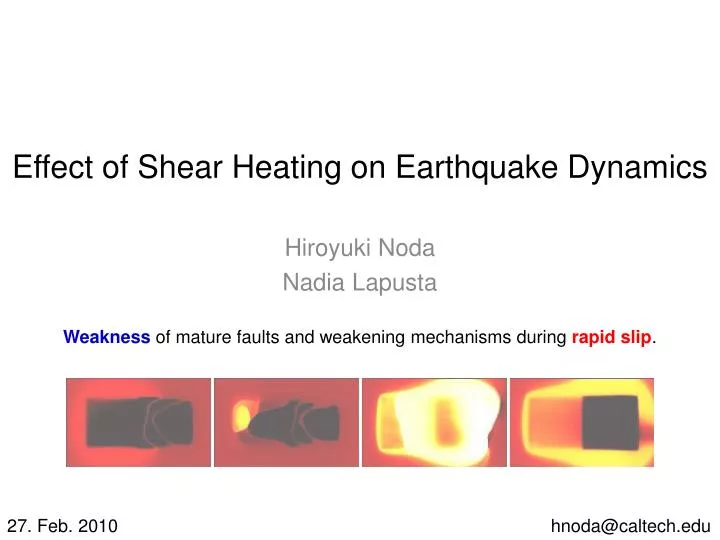 effect of shear heating on earthquake dynamics