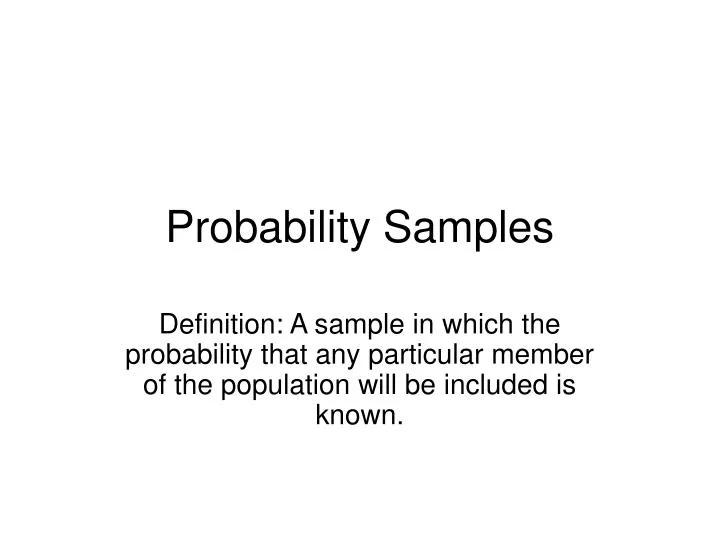 probability samples