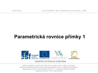 parametrick rovnice p mky 1