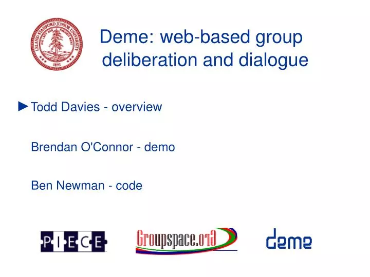 deme web based group deliberation and dialogue
