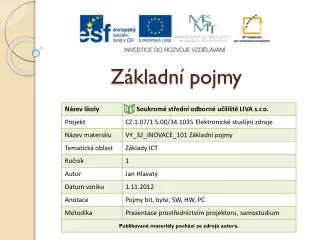 z kladn pojmy