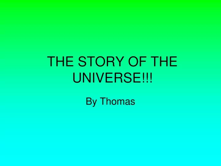 the story of the universe