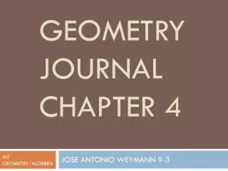 Geometry Journal Chapter 4