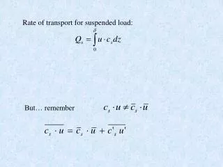 Rate of transport for suspended load: