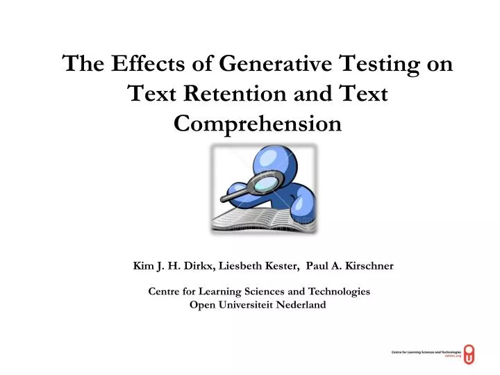 the effects of generative testing on text retention and text comprehension