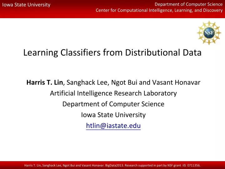 learning classifiers from distributional data