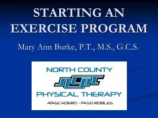 STARTING AN EXERCISE PROGRAM