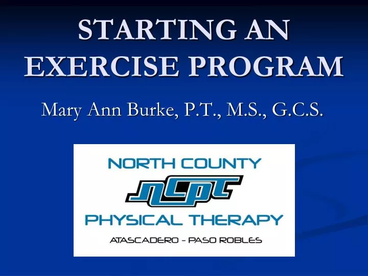 starting an exercise program