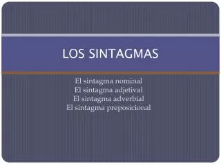 los sintagmas
