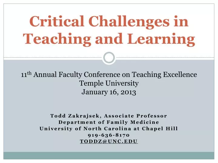 critical challenges in teaching and learning