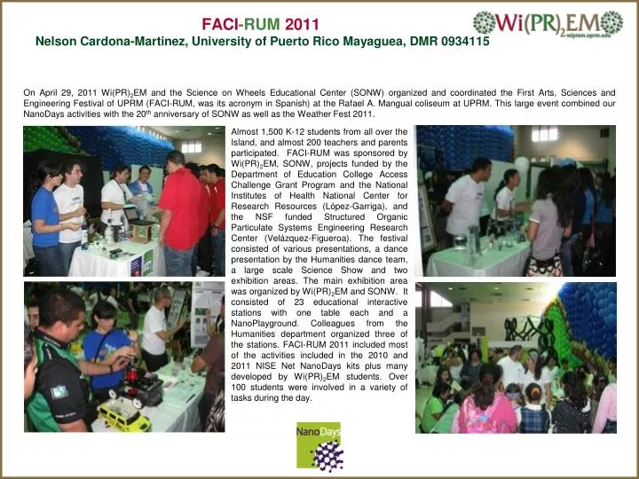 faci rum 2011 nelson cardona martinez university of puerto rico mayaguea dmr 0934115