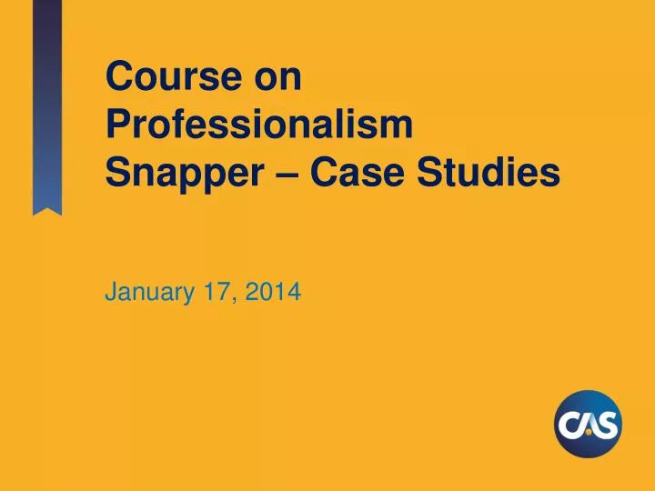course on professionalism snapper case studies