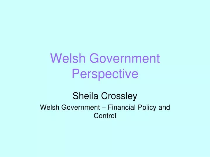 welsh government perspective