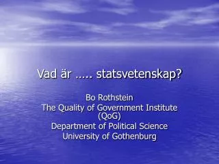 vad r statsvetenskap