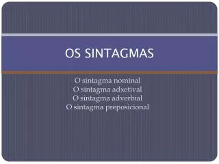 os sintagmas