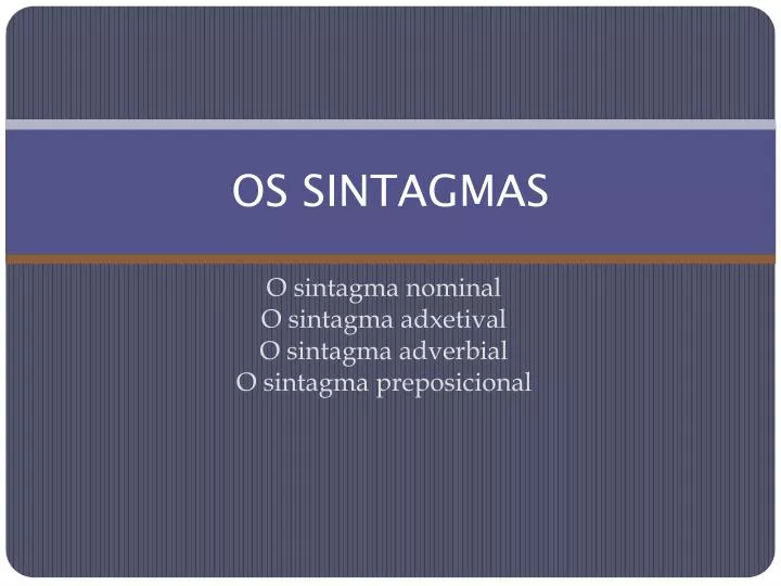 os sintagmas