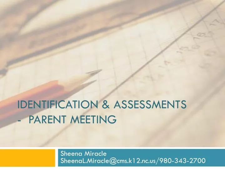 identification assessments parent meeting
