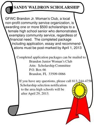 SANDY WALDRON SCHOLARSHIP