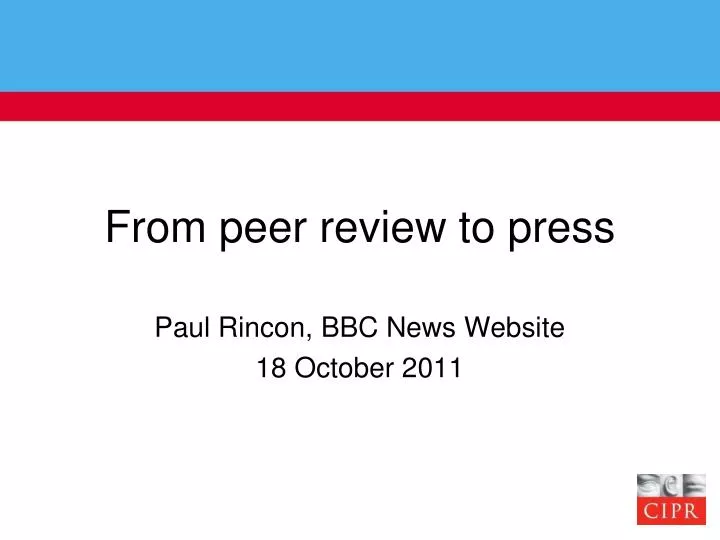 from peer review to press