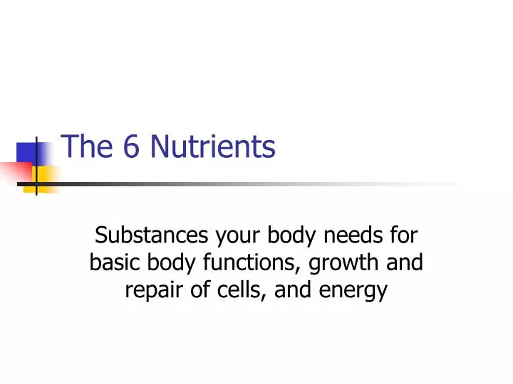 the 6 nutrients
