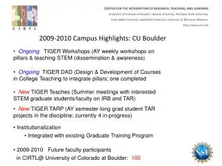 2009-2010 Campus Highlights: CU Boulder