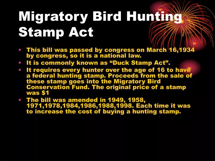 migratory bird hunting stamp act