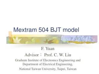 Mextram 504 BJT model