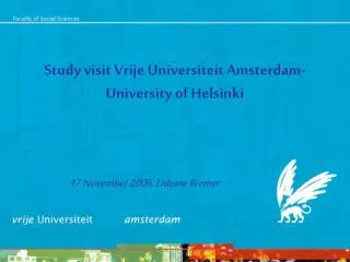 Study visit Vrije Universiteit Amsterdam- University of Helsinki