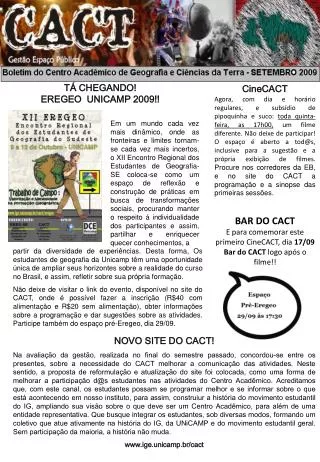 boletim do cact