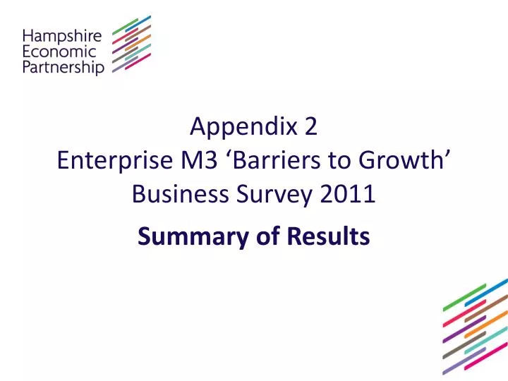 appendix 2 enterprise m3 barriers to growth business survey 2011