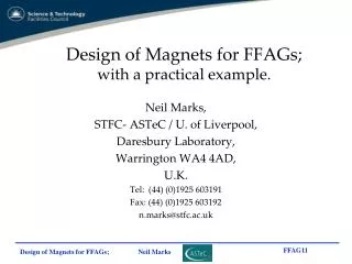 Design of Magnets for FFAGs; with a practical example.